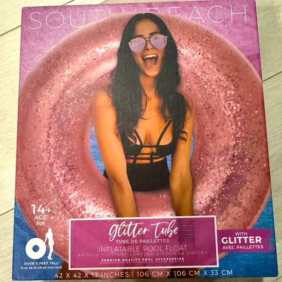 NWT South Beach Glitter Donut Pool Float Over 3 Feet Tall - Picture 1 of 1